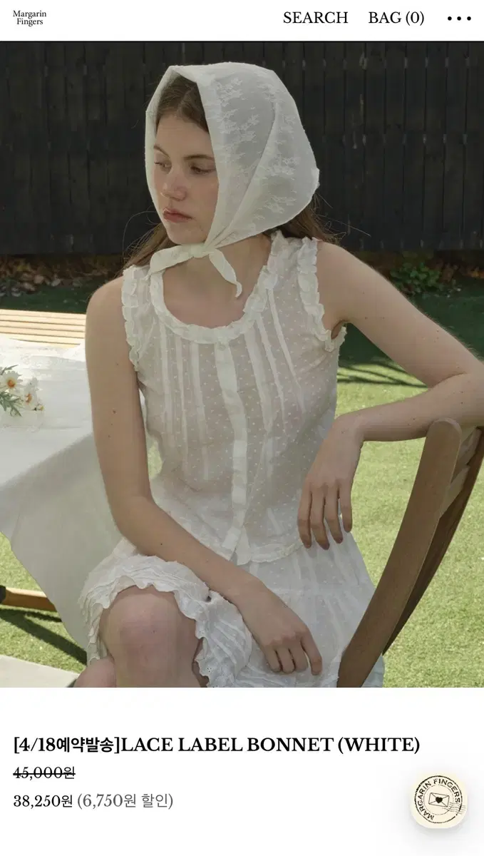 Margarine Fingers Lace Bonnet