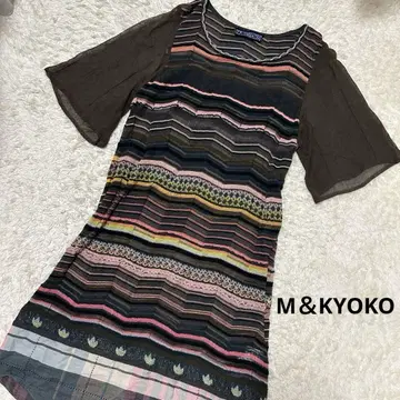 M&KYOKO 원피스 튜닉 반팔 실크 니트