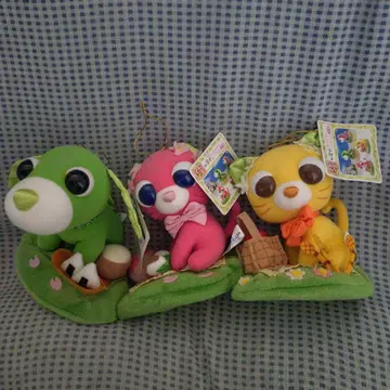 헤이세이 레트로 오차이누 봄 포근포근 장면 봉제 인형 3개 료쿠