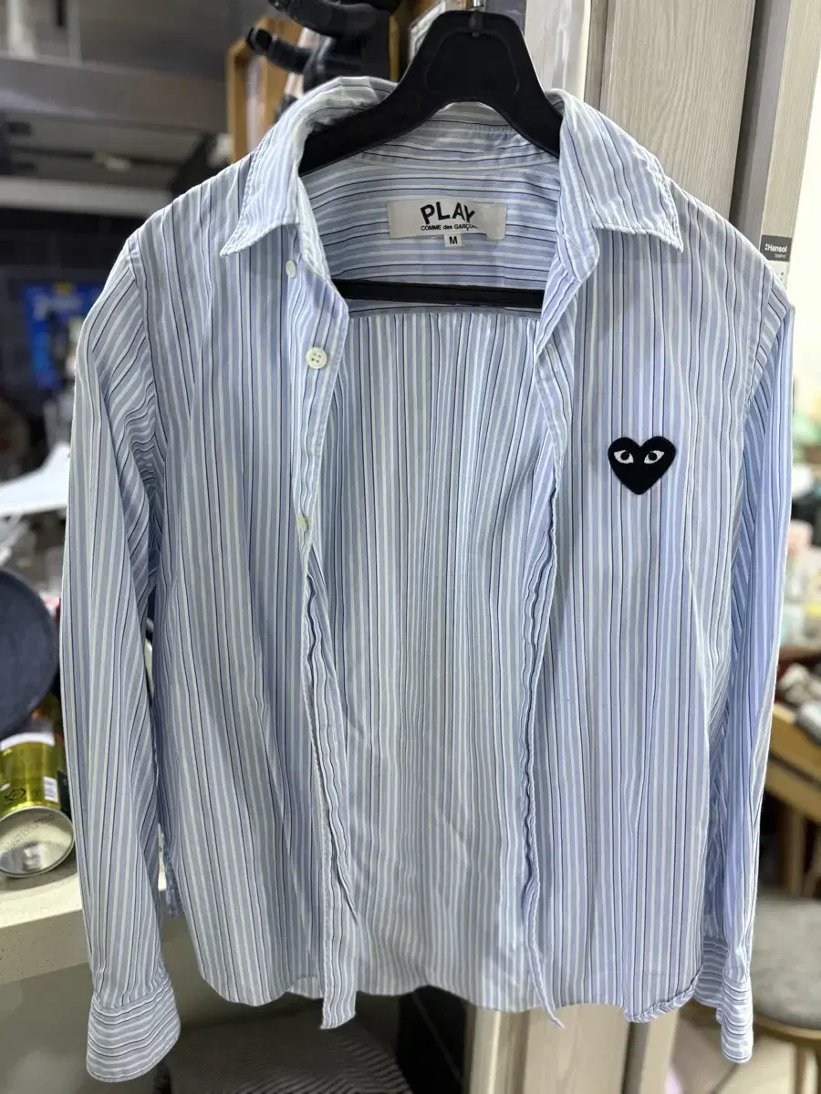 (할인가!) Comme des Garcons 꼼데 와펜 스트라이프 셔츠
