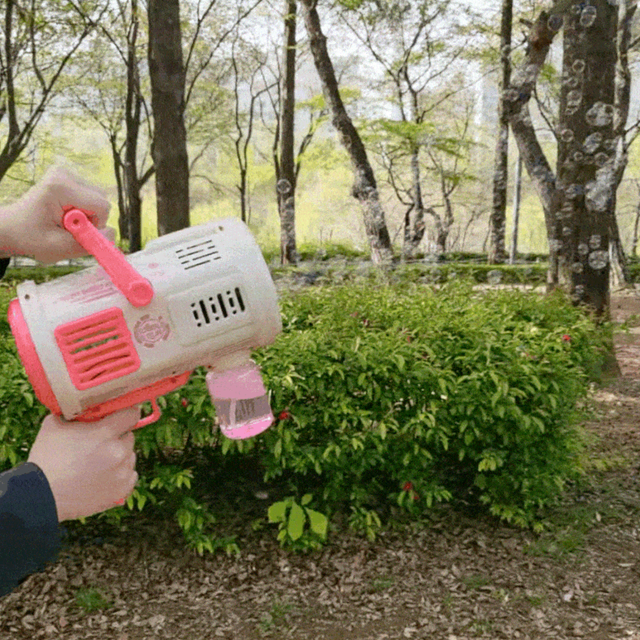배터리충전식 64홀 LED 자동버블토네이도건 어린이날 놀이동산 에버랜드