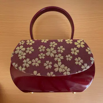 꽃무늬 와인 레드 일본 정통의상 소품함