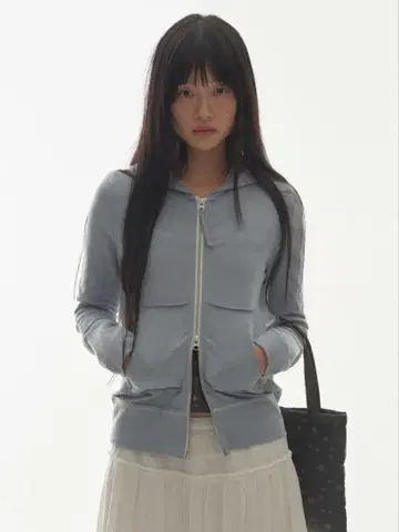 코이세이오 스티치 후드 지퍼 업 스카이 블루