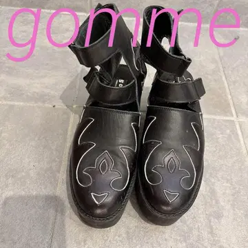 gomme 여성용 블랙 통굽 샌들