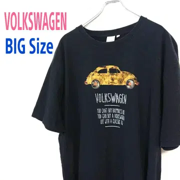 VOLKSWAGEN 폭스바겐 클래식 카 블랙 빅 티셔츠