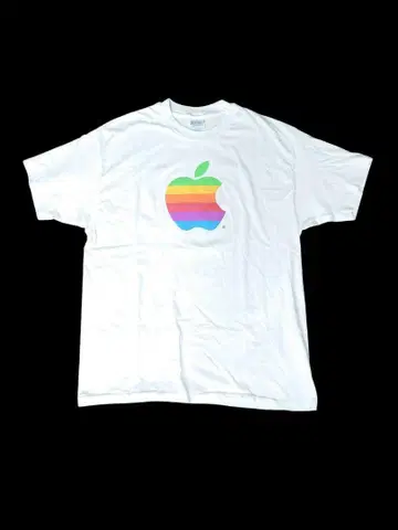 90년대 애플 레인보우 로고 티셔츠 XL 기업 iMac