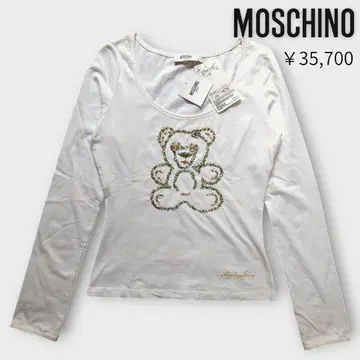 미사용 택 포함 하자품 MOSHINO 비즈 테디베어 긴팔 티셔츠