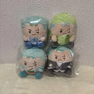 ONEPIECE 원피스 조로 ZORO 봉제 인형 약 15cm 4개 세트