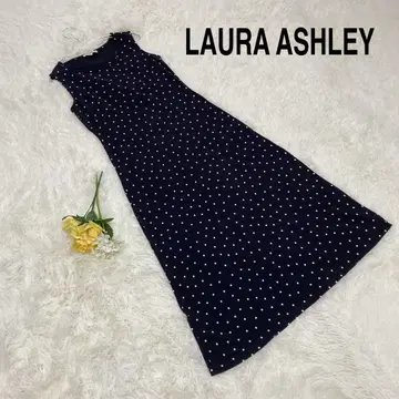 LAURA ASHLEY 로라 애슐리 도트 네이비 A 라인 9호 M