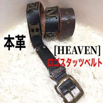 천연 가죽 HEAVEN 로고 벨트 로커빌리 벨트 스탯 벨트