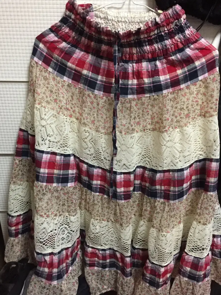Vintage Mori Girl Patch Skirt