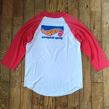 90s USA제 레이싱 T 래글런 7부 소매 티셔츠 링거 T