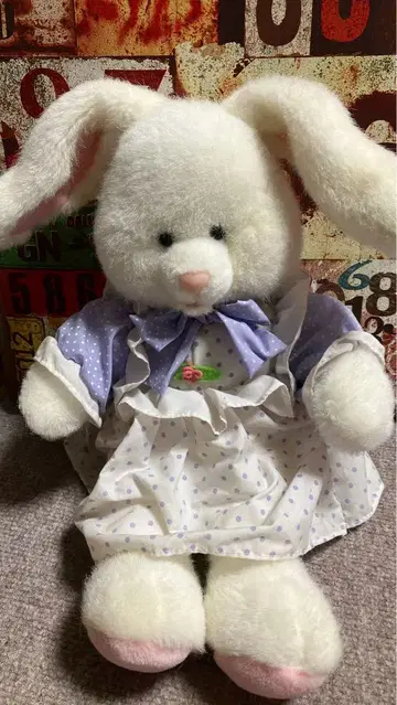 빈티지 토끼 봉제 인형 빈티지 아메토이
