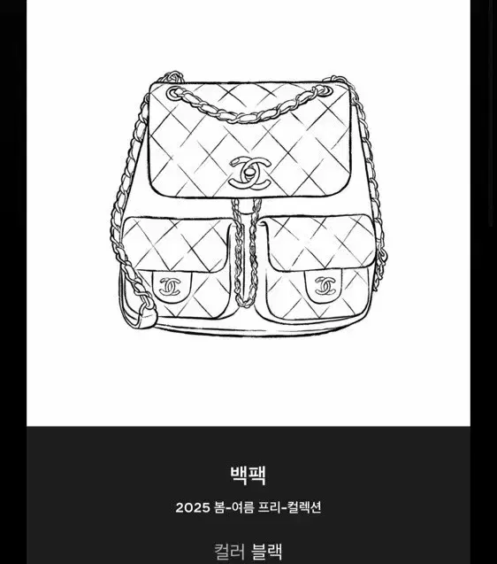 샤넬 듀마 백팩 투포켓 블랙 미듐 새상품