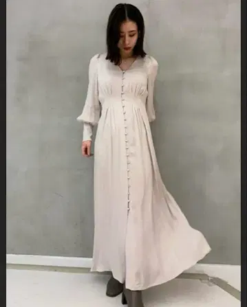 FRAY I.D 새틴 턱 원피스