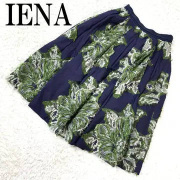 IENA 이에나 볼륨 플레어 스커트 꽃무늬 네이비 36 B9988