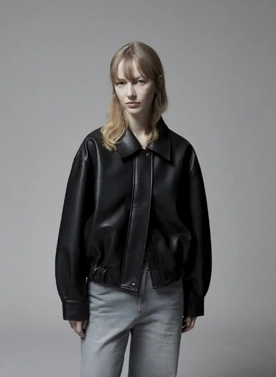 Raf Fendi Women's Oversized Leather Bloo Jacket
