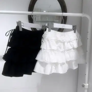 bubbles 버블스 레이스 캉캉 미니 스커트 치마바지 블랙