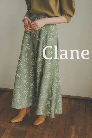 새상품급 최종 가격 Clane 스트라이프 플라워 자수 스커트 롱 스커트