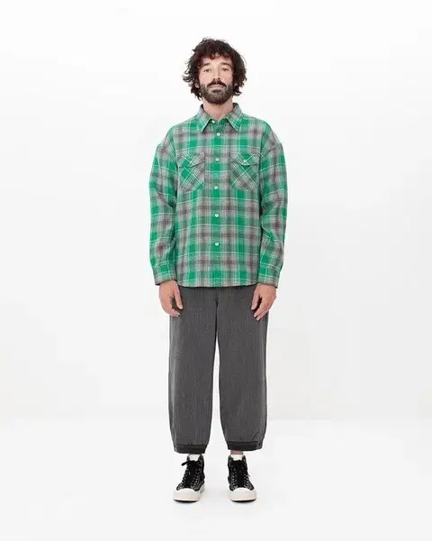 비즈빔 VISVIM LUMBER CHECK SHIRT 럼버 체크 그린 4
