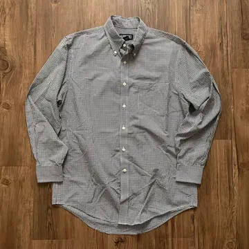 LANDS'END 랜즈엔드 90년대 깅엄 체크 셔츠 그레이