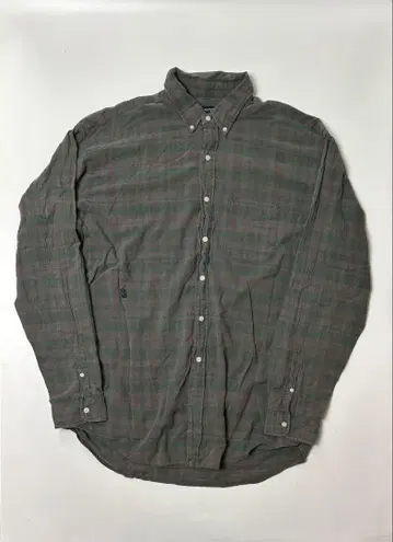 Nautica 그린 계열 체크 무늬 코튼 긴팔 셔츠 XXL 사이즈