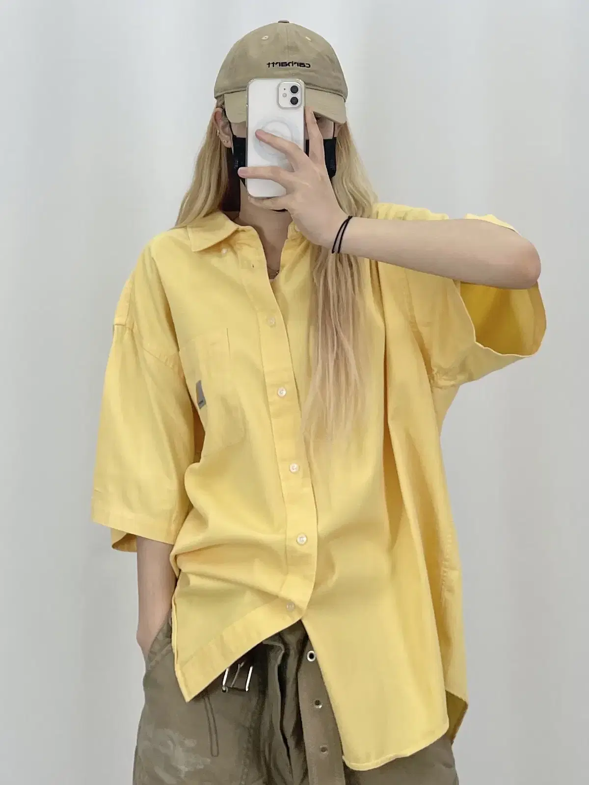 [3XL]CARHARTT칼하트 옐로 반팔 셔츠 CH7085