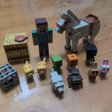 마인크래프트 액션 피규어 스티브와 말 화이트 호스 마인크래프트 기타