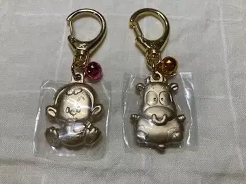레트로 원숭이 소 메탈 키링 2개 세트