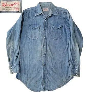70S 뛰어난 분위기 USA제 랭글러 Wrangler 데님 셔츠 M