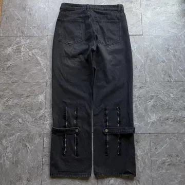알 수 없는 기믹 블랙 데님 팬츠 y2k
