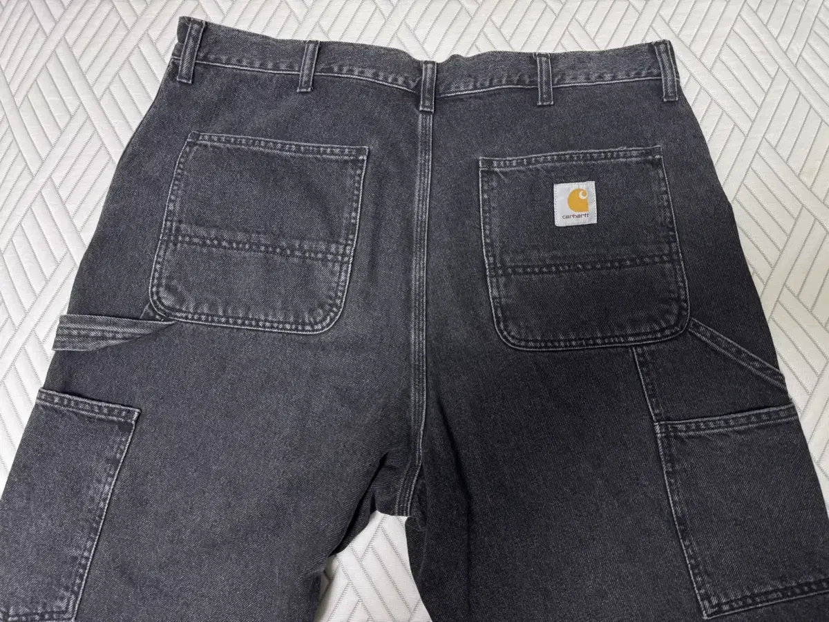[38in]칼하트wip 더블니팬츠 워시드블랙