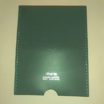 미사용품 Ryu 정품 가죽 명함지갑 카드 케이스 그린