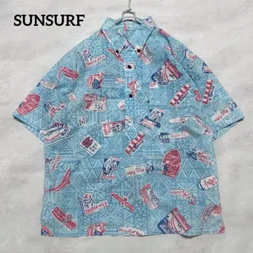 선서프 SUNSURF 하프 버튼 리버스 프린트 M 사이즈 알로하