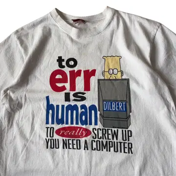 90s 캐나다제 DILBERT 프린트 티셔츠 L 반팔 딜버트