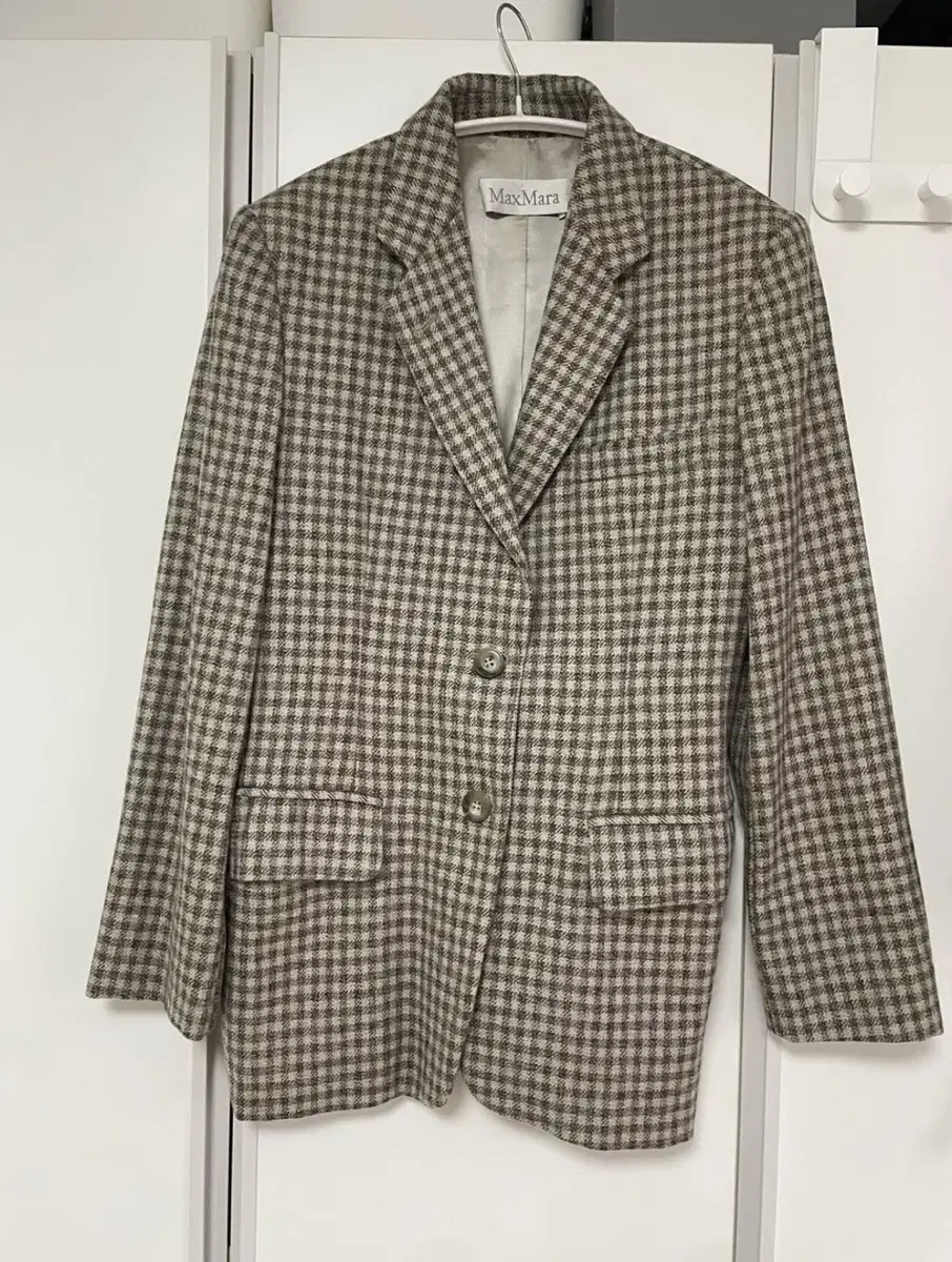 Maxmara Check Wool Jacket (100% wool, 55-66)