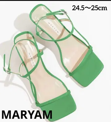 MARYAM 앵클 스트랩 힐 샌들 40 24.5~25cm 그린