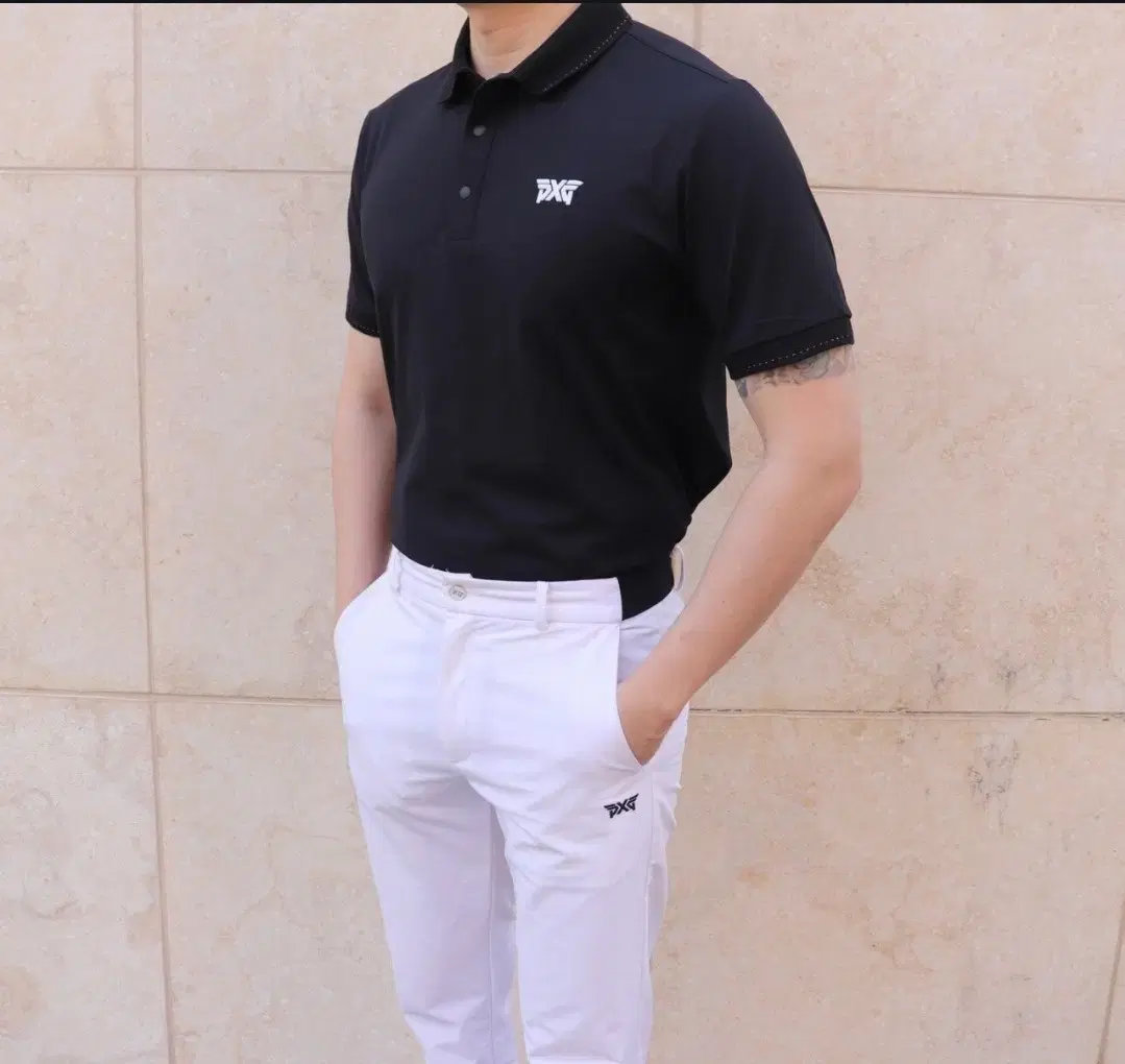 pxg 남자 골프 반팔 카라티셔츠