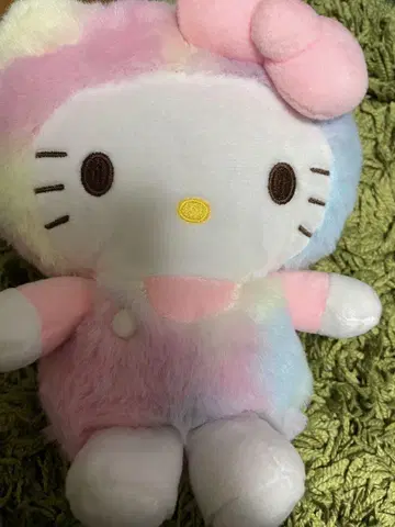 산리오 키티 파스텔 빅 봉제 인형 체인 파우치 미니백