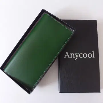 도치기 가죽 Anycool 장지갑 남성용 YKK 지퍼 그린