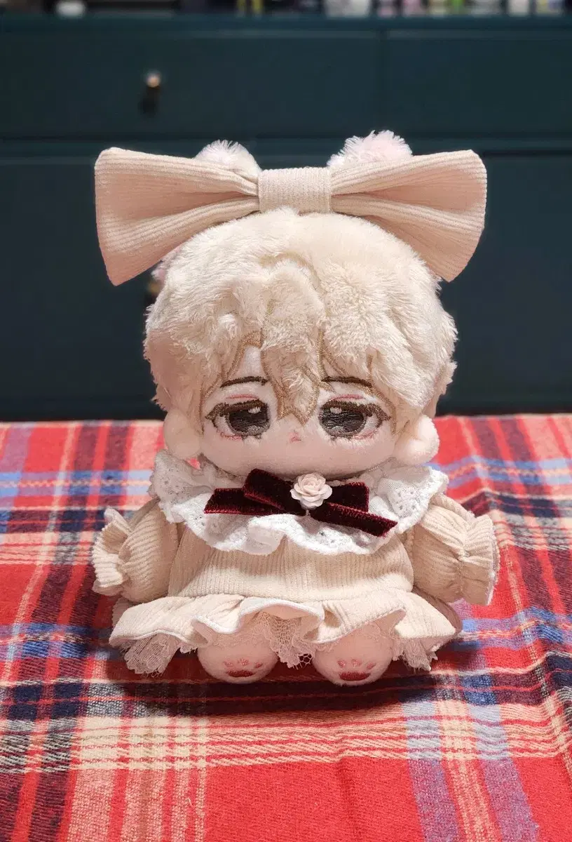 취미옷장 골덴원피스 베이지 10cm 인형옷