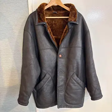 MITSUMINE 우루과이산 무스탕 자켓 램 가죽 갱 코트