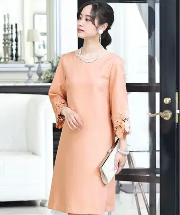 \니시야마 마키 씨 착용/레이스&플리츠 사크 원피스 드레스 M 사이즈