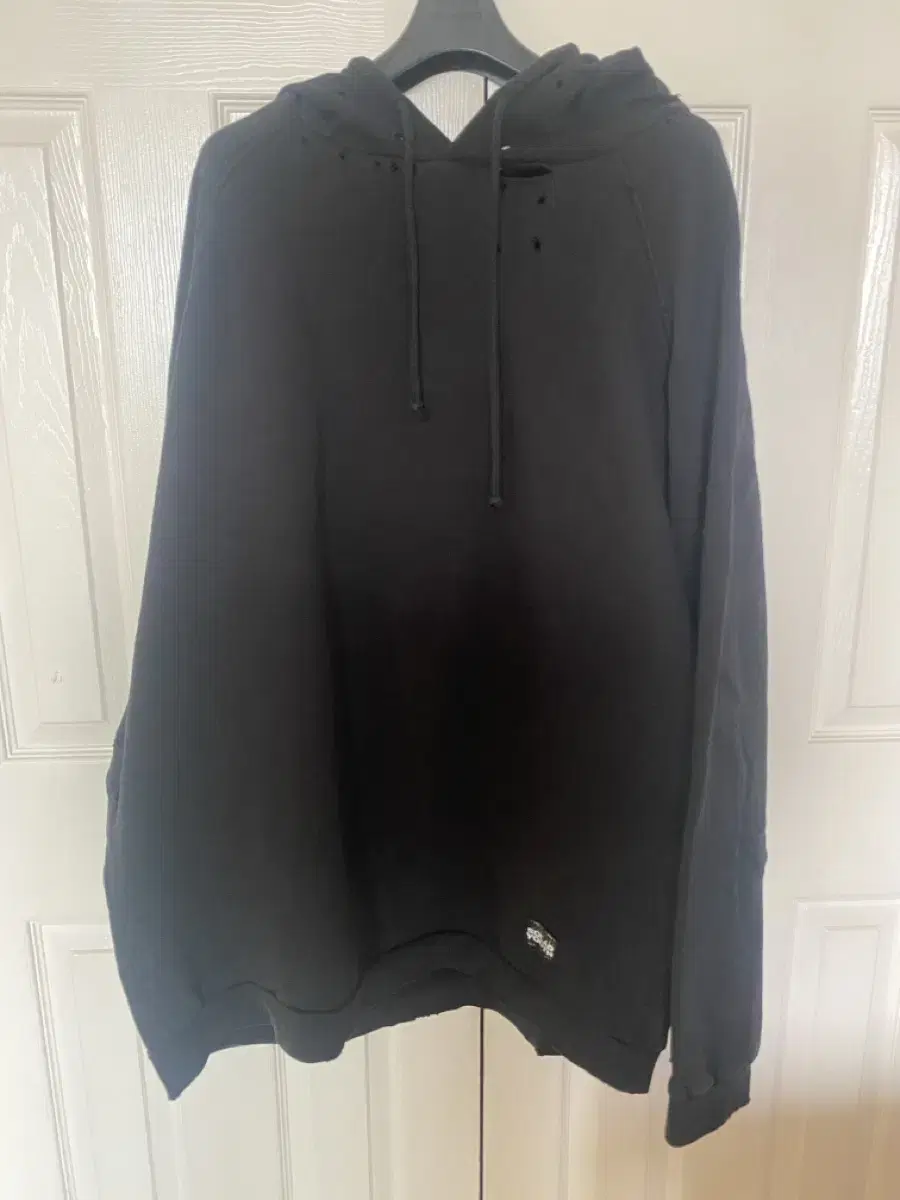 Raph Simons Bigfin Distress Hoodie L