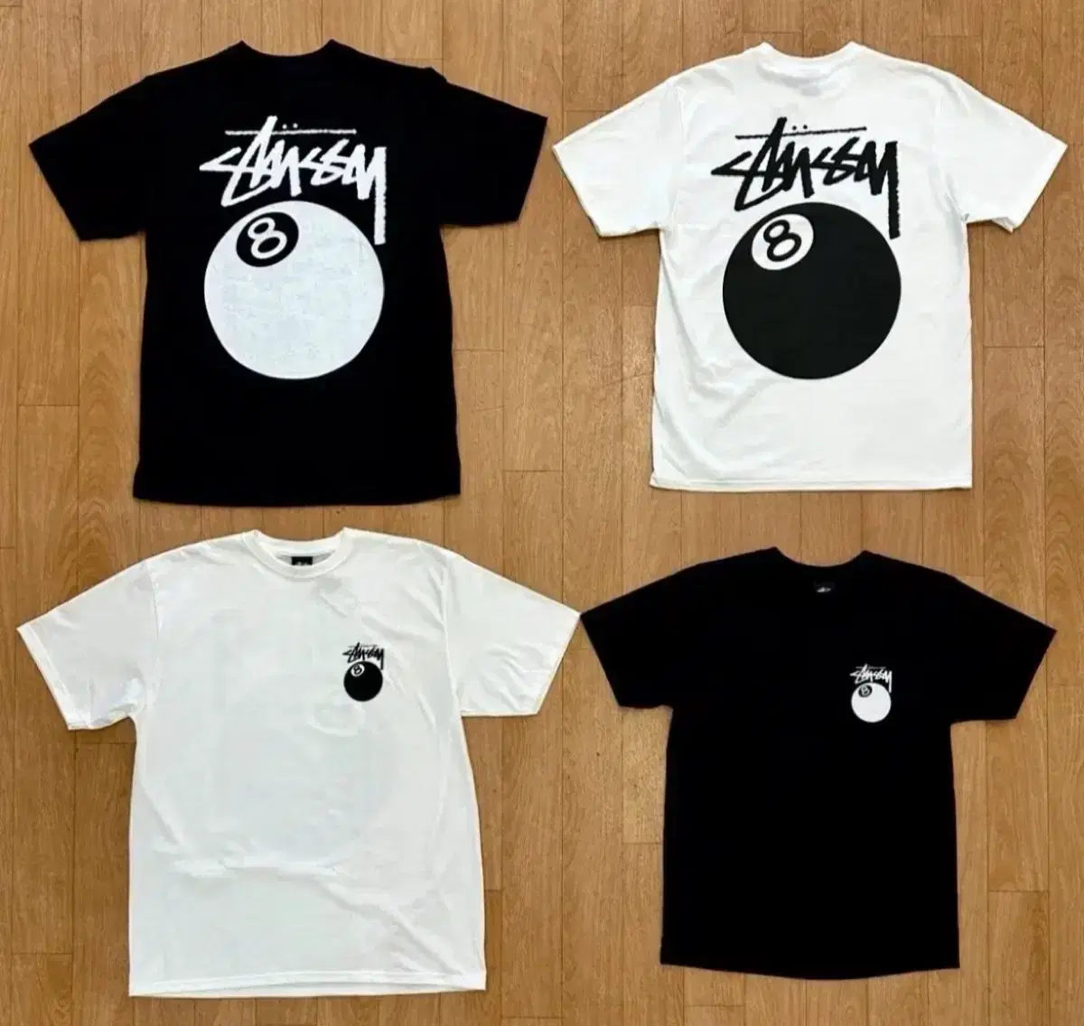 한정수량) stussy 스투시 에잇볼 8볼 당구공 반팔 티셔츠 2컬러