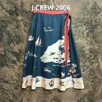 J. CREW 2006 리본 타이 바하마 제이크루 플레어 스커트