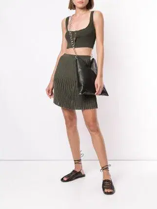 미착용 Dion Lee pinnacle pleat crop top