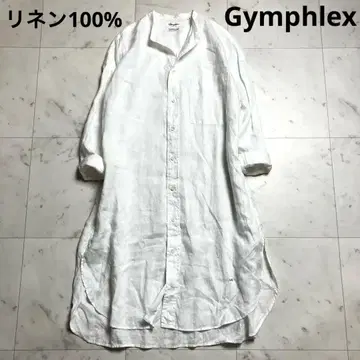 신품 짐플렉스 리 100% 셔츠 원피스 세탁 가능 편안한 핏 화이트