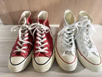 CONVERSE CT70 화이트 크림슨레드 2켤레 세트 23cm