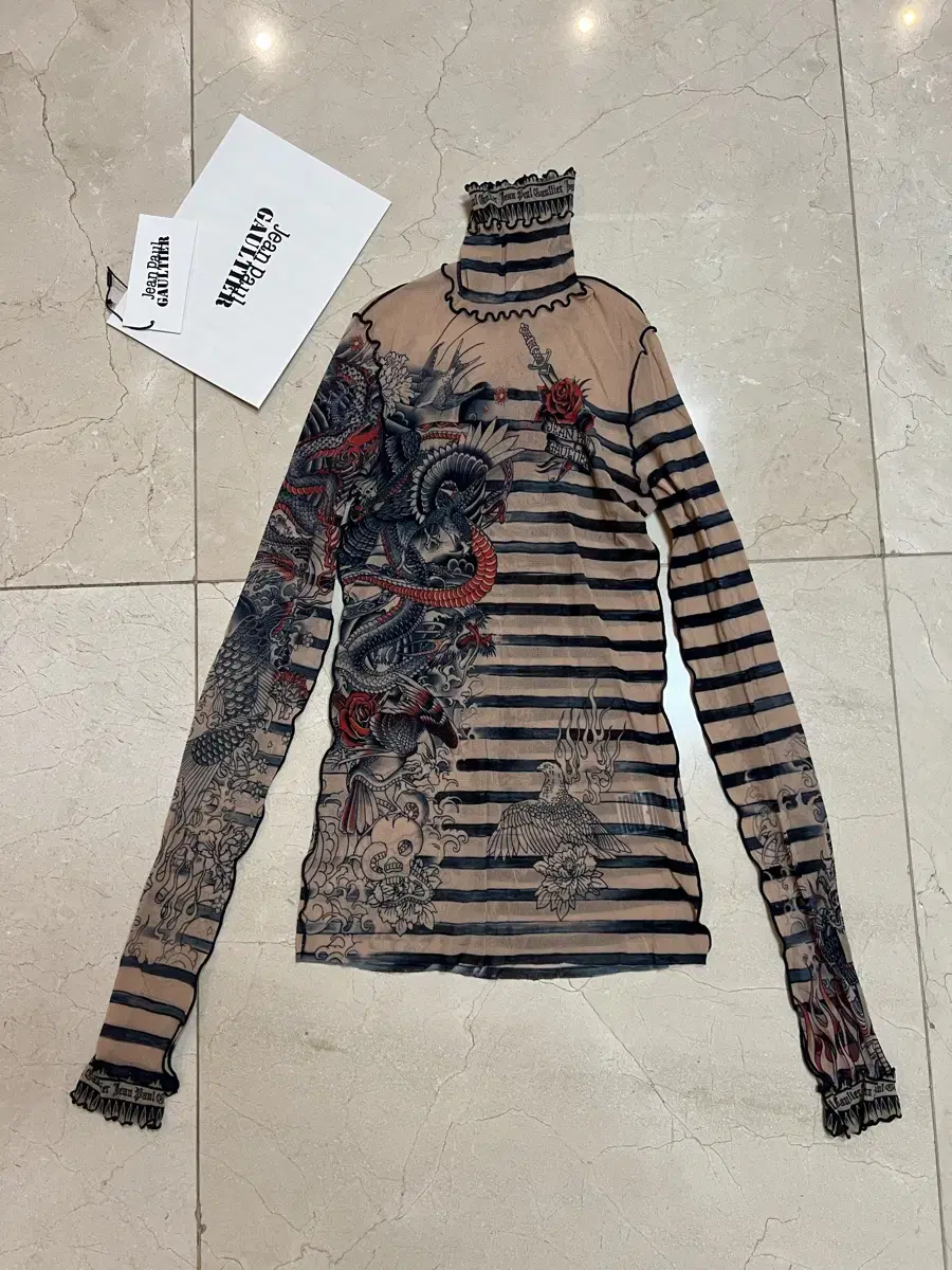 Jean Paul Gaultier Jean Paul Gaultier Tattoo Collection Mesh Long Sleeve